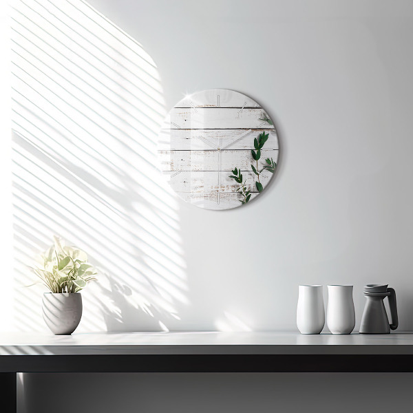 Kerek fali üvegóra Világos fa táblák