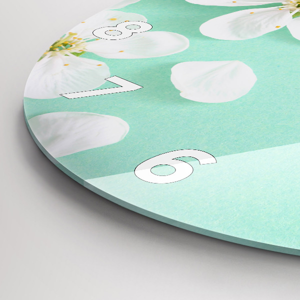 Kerek fali üvegóra Virágzó almavirágok