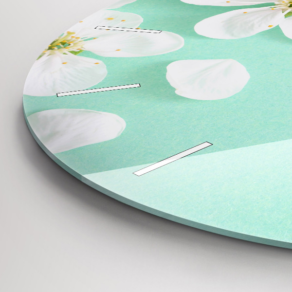 Kerek fali üvegóra Virágzó almavirágok