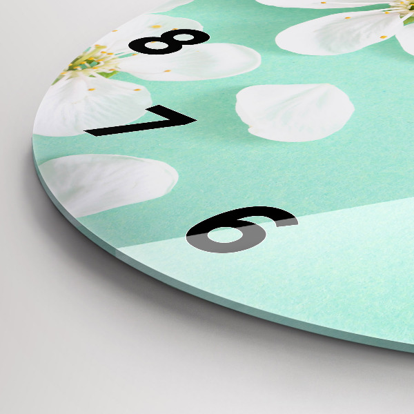 Kerek fali üvegóra Virágzó almavirágok