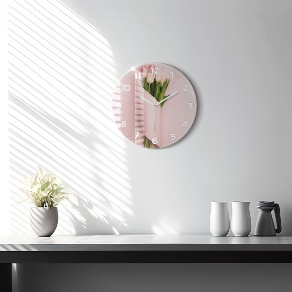 Kerek fali üvegóra Tulipán virág csokor