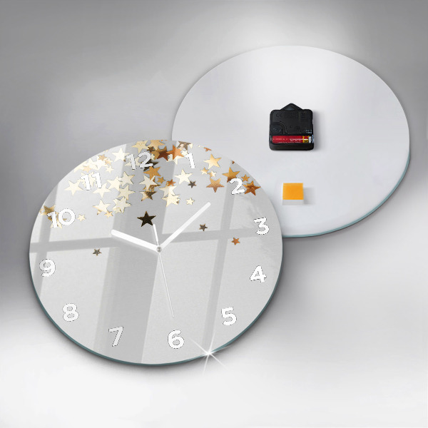 Kerek fali üvegóra Arany csillagok