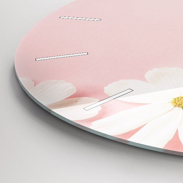 Kerek fali üvegóra Százszorszép virágok