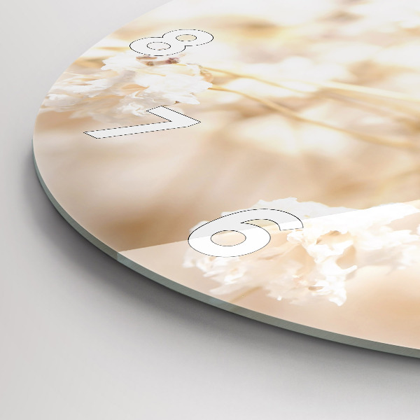 Kerek fali üvegóra Kis fehér virágok