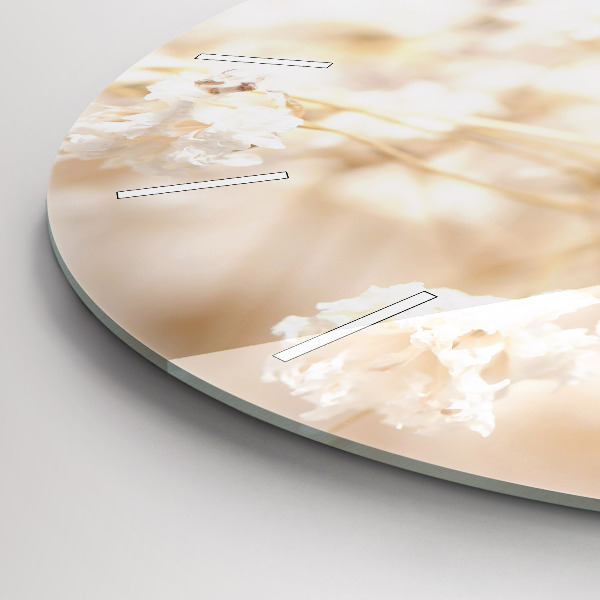 Kerek fali üvegóra Kis fehér virágok