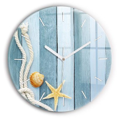 Kerek fali üvegóra Deszkák csíkok és héj