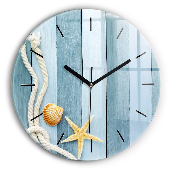 Kerek fali üvegóra Deszkák csíkok és héj