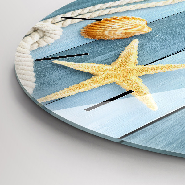 Kerek fali üvegóra Deszkák csíkok és héj