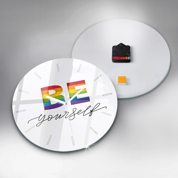 Kerek fali üvegóra A Légy önmagad felirat