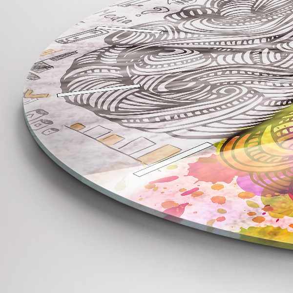 Kerek fali üvegóra Absztrakciós agy