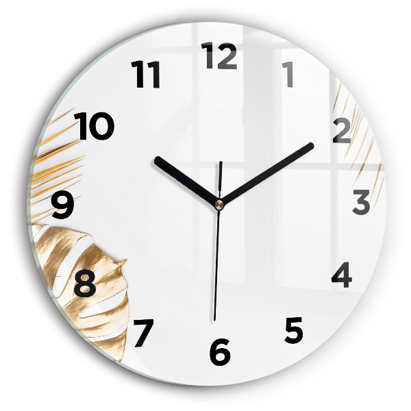 Kerek fali üvegóra Trópusi levelek