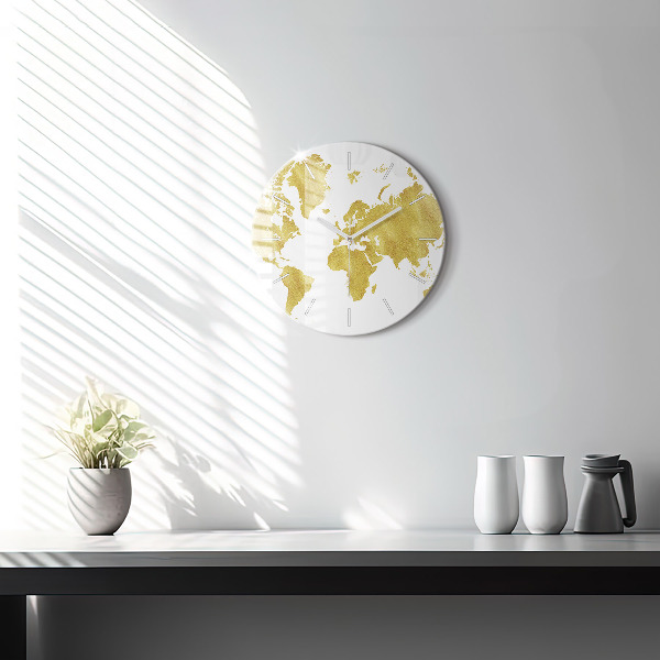 Kerek fali üvegóra Arany világtérkép