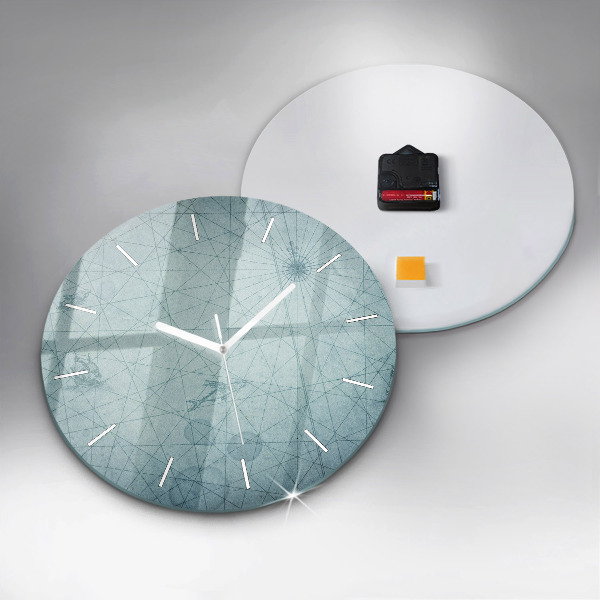 Kerek fali üvegóra Vintage térkép