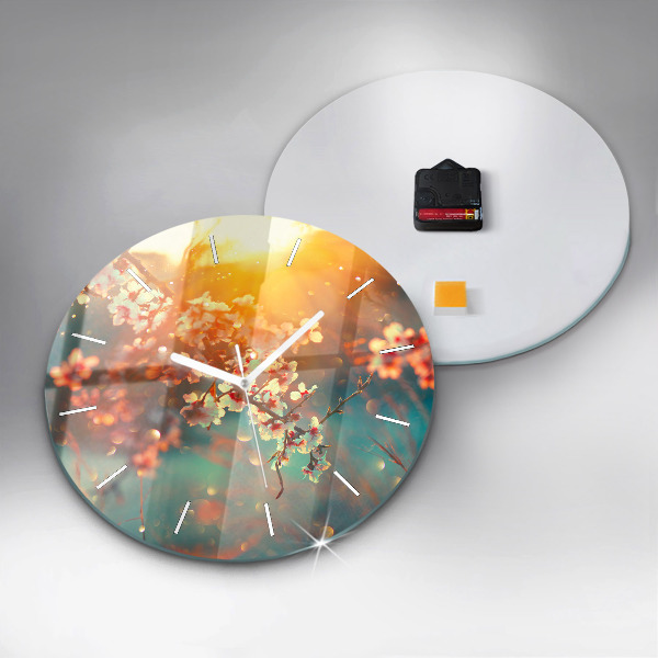 Kerek fali üvegóra Tavaszi virágok