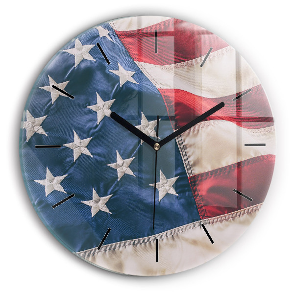 Kerek fali üvegóra amerikai zászló