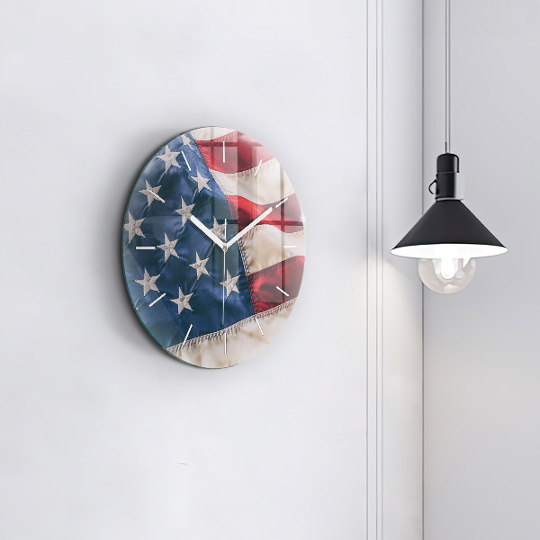 Kerek fali üvegóra amerikai zászló
