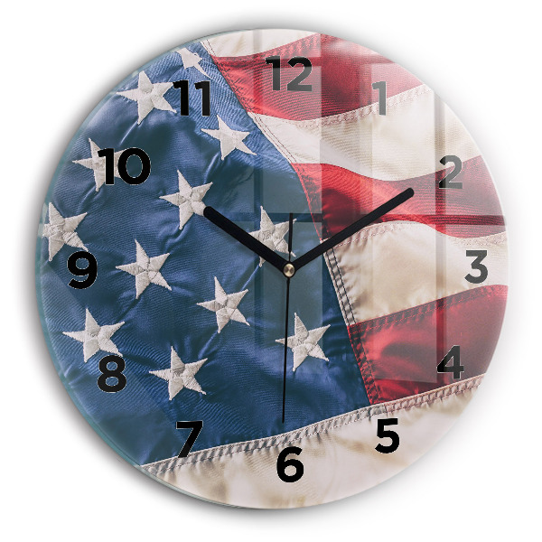 Kerek fali üvegóra amerikai zászló