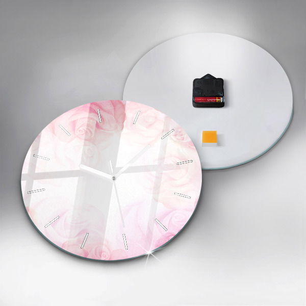 Kerek fali üvegóra Roses absztrakt