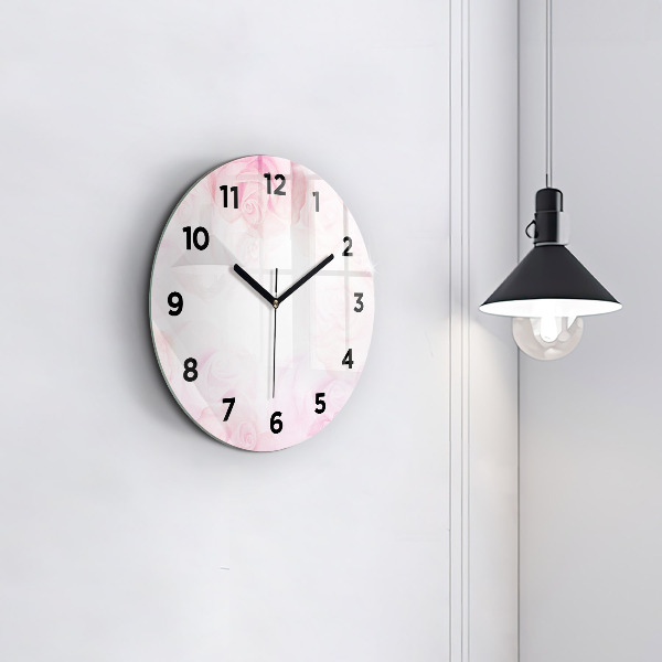 Kerek fali üvegóra Roses absztrakt