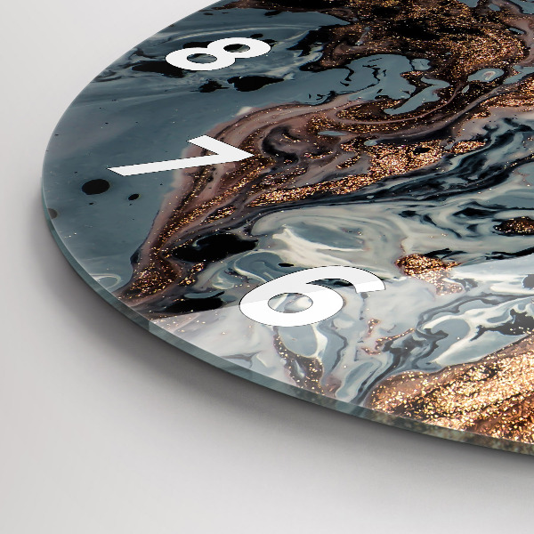 Kerek fali üvegóra Márvány arany absztrakt