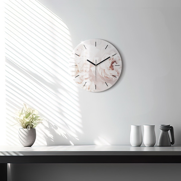 Kerek fali üvegóra Bazsarózsa virágok