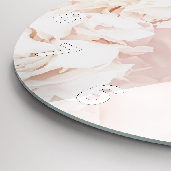 Kerek fali üvegóra Bazsarózsa virágok