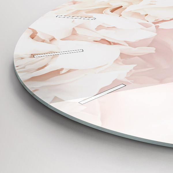 Kerek fali üvegóra Bazsarózsa virágok