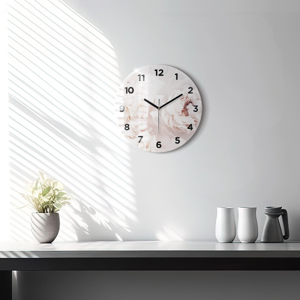 Kerek fali üvegóra Bazsarózsa virágok