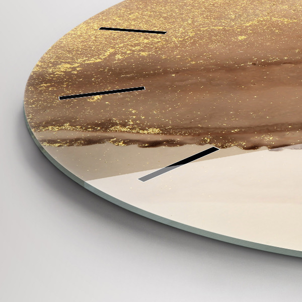 Kerek fali üvegóra Bézs modern művészet