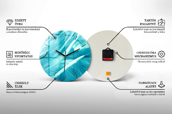 Kerek fali üvegóra Zöld pálmafák