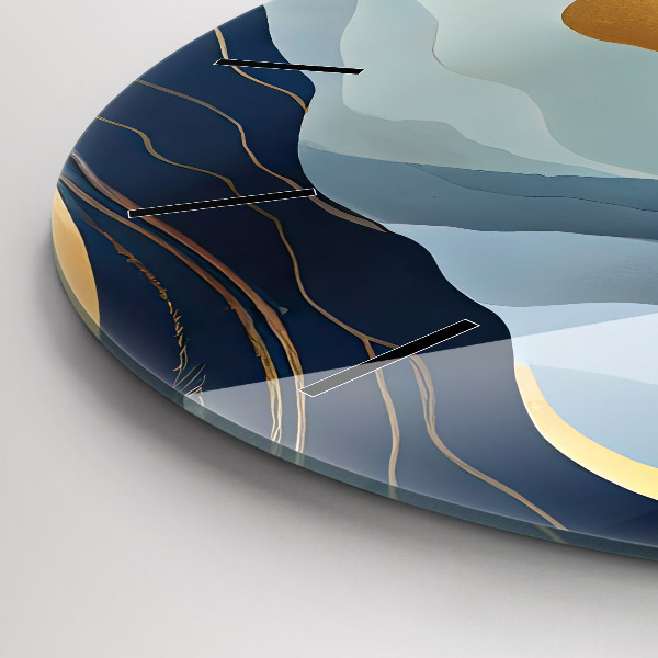 Kerek fali üvegóra Absztrakt hegyek