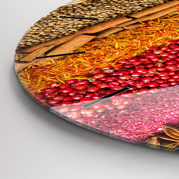 Kerek fali üvegóra Fűszerek sorai