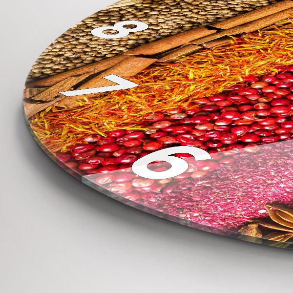 Kerek fali üvegóra Fűszerek sorai