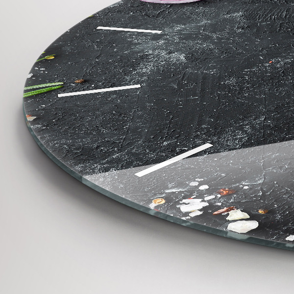 Kerek fali üvegóra Zöldségek az asztalon