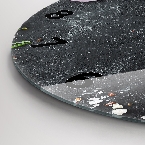 Kerek fali üvegóra Zöldségek az asztalon