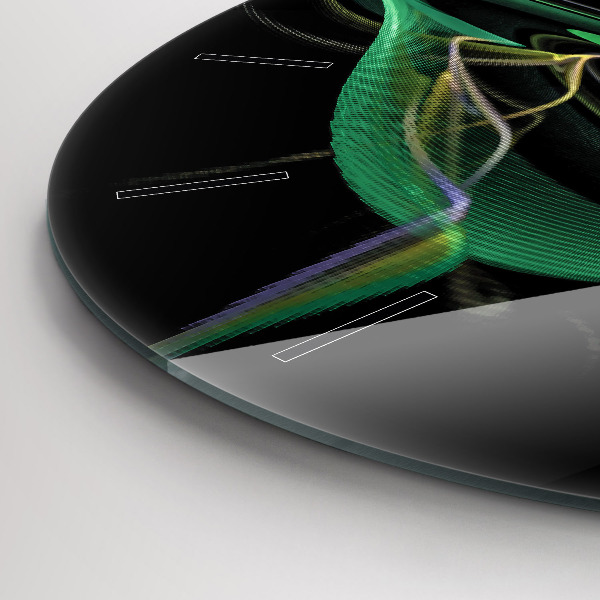 Kerek fali üvegóra Zöld absztrakció