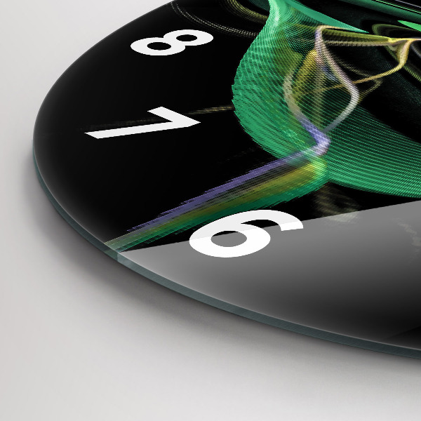 Kerek fali üvegóra Zöld absztrakció