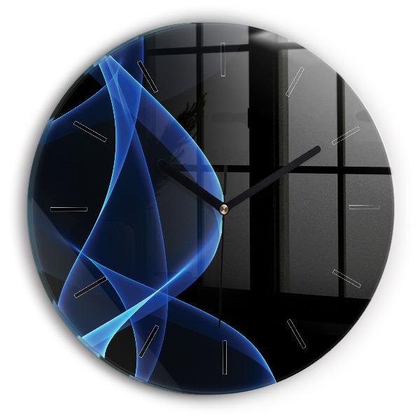 Kerek fali üvegóra Kék vonalak