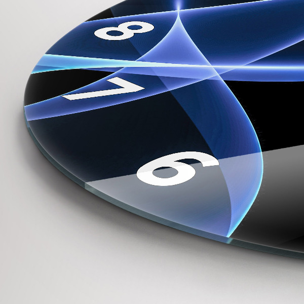 Kerek fali üvegóra Kék vonalak