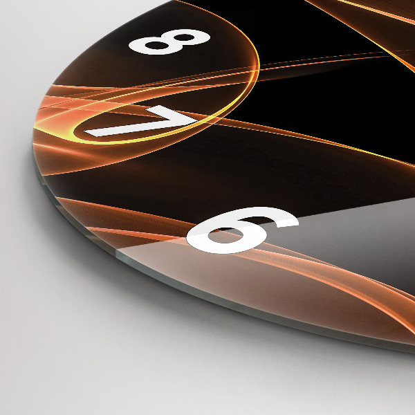 Kerek fali üvegóra Narancssárga vonalak