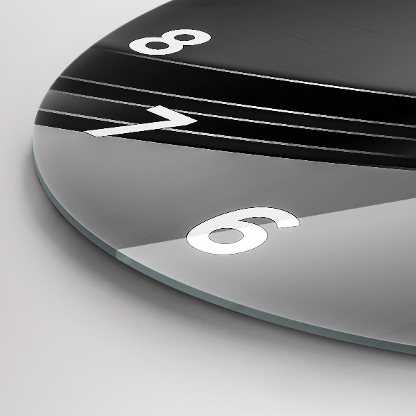 Kerek fali üvegóra Ezüst vonalak