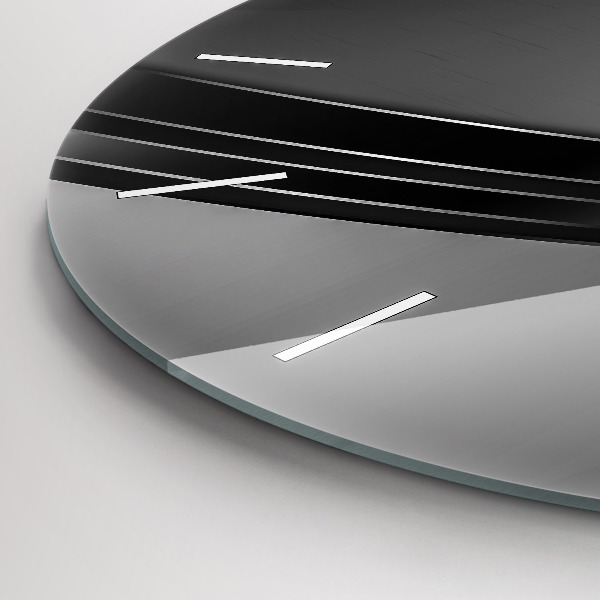 Kerek fali üvegóra Ezüst vonalak