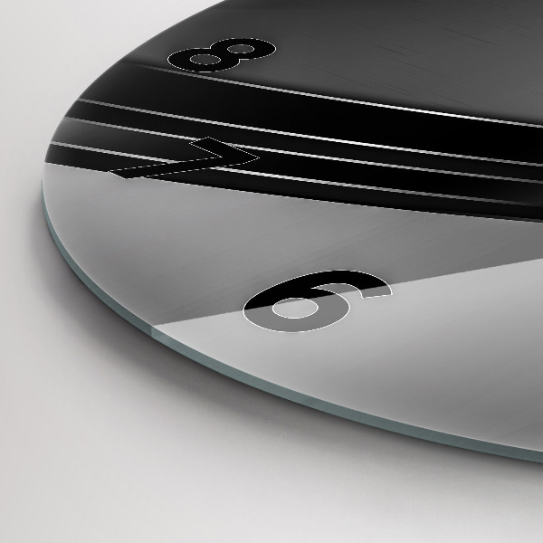 Kerek fali üvegóra Ezüst vonalak