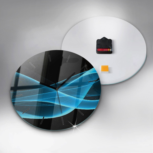 Kerek fali üvegóra Kék absztrakció