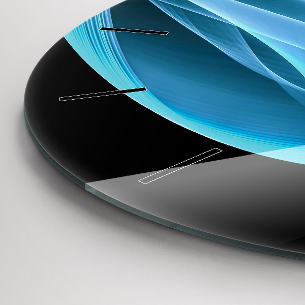 Kerek fali üvegóra Kék absztrakció