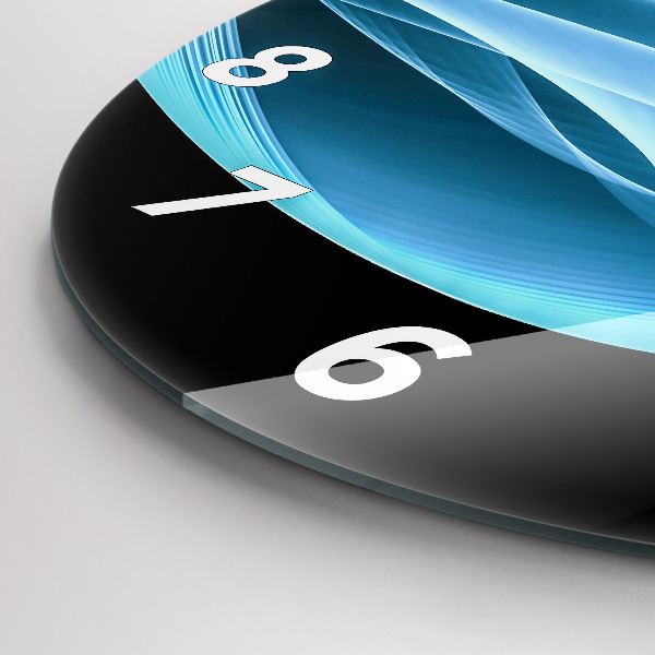 Kerek fali üvegóra Kék absztrakció