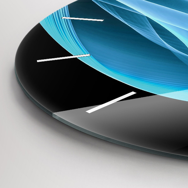 Kerek fali üvegóra Kék absztrakció