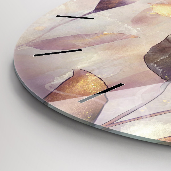 Kerek fali üvegóra Absztrakt boho levelek