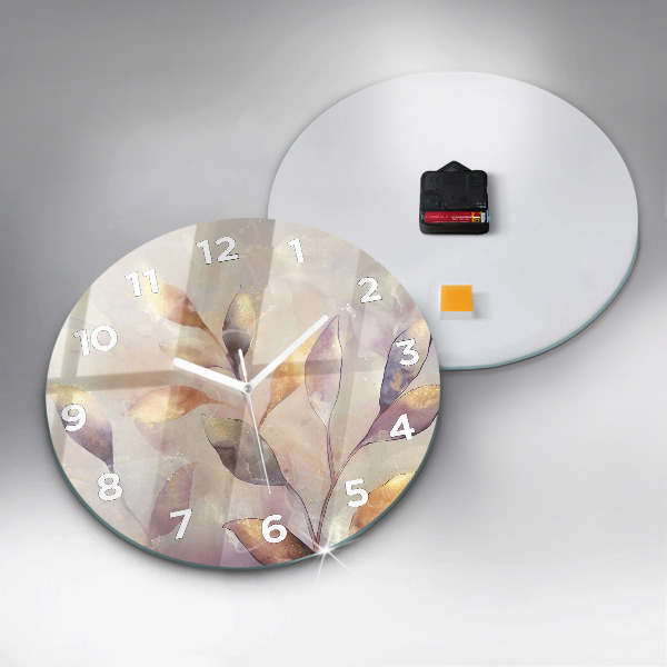 Kerek fali üvegóra Absztrakt boho levelek