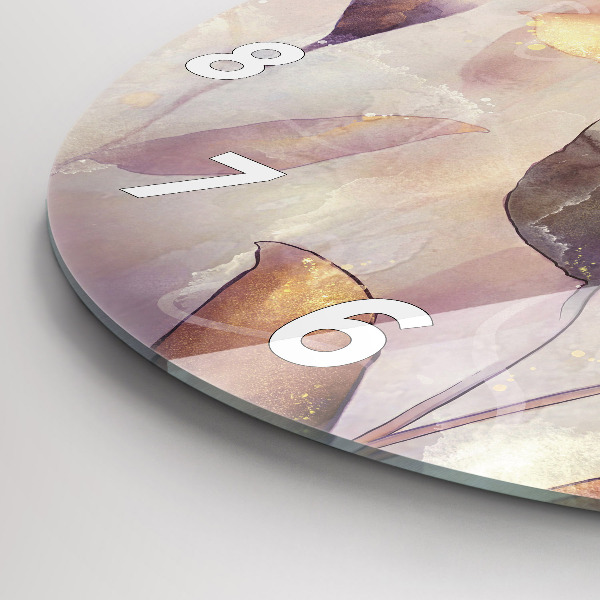 Kerek fali üvegóra Absztrakt boho levelek